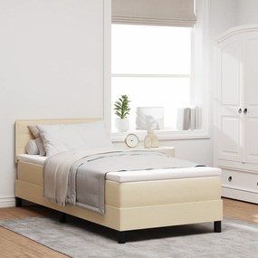 vidaXL Cama com Molas com Colchão Bege 90x190 cm Tecido