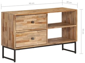 Móvel de TV em teca recuperada 90x30x55 cm