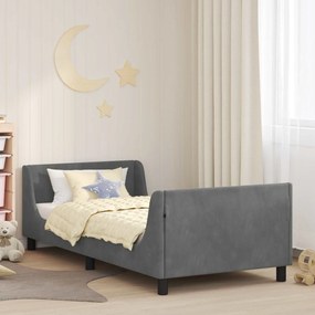 vidaXL Estrutura de Cama Infantil com Cabeceira Cinza Escuro
