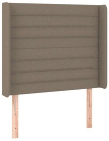 Cama box spring + colchão/LED 90x190cm tecido cinza-acastanhado