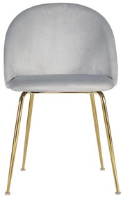 Cadeira Golden Dalnia Veludo - Cinza claro