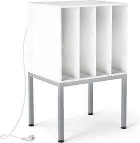 Suporte para Gira-Discos, 50 x 40 x 81 cm, Estação de Carregamento Integrada, Branco