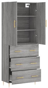 Armário alto 69,5x34x180 cm derivados de madeira sonoma cinza