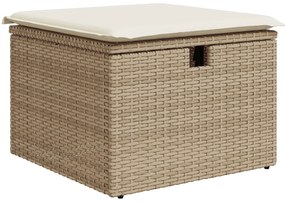 Conjunto de Sofá de Jardim vidaXL de 6 Peças com Almofadas Bege Rattan