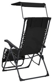 Cadeiras de pátio dobráveis 2 pcs textilene preto