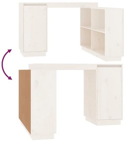 Secretária 110x50x75 cm madeira de pinho maciça branco