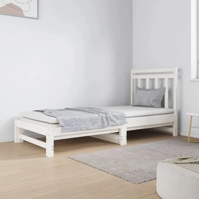 vidaXL Estrutura sofá-cama de puxar 2x(90x190) cm pinho maciço branco