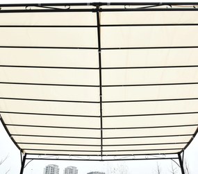 Pérgola de Jardim 3x3m Pérgola Montada na Parede com Toldo e 16 Orifíc