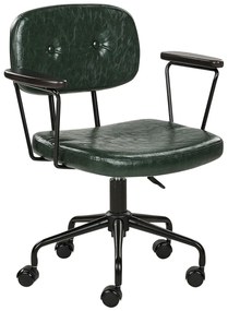 Cadeira de escritório em pele sintética verde escura ALGERITA Beliani
