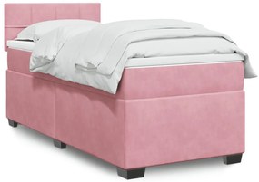 Cama com molas/colchão 90x190 cm veludo rosa