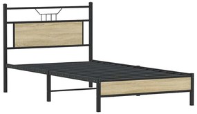 Estrutura cama s/ colchão derivados de madeira carvalho sonoma