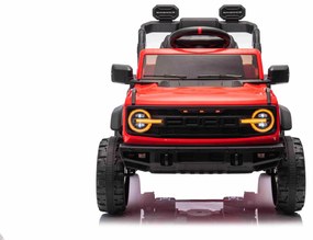 Carro elétrico para crianças 12V Ford Bronco com tração traseira, licenciado (1 Lugar) bateria de lítio, leitor de MP3 com entrada USB, luzes LED Verm