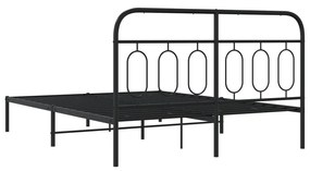 Estrutura de cama com cabeceira 140x200 cm metal preto