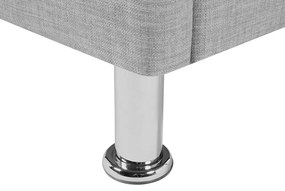 Cama de solteiro em tecido cinzento claro 90 x 200 cm METZ Beliani