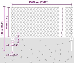 Postes de Cerca vidaXL 11 pcs U-Channel 80 cm Aço Galvanizado