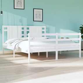 vidaXL Cama sem colchão 140x190 cm madeira de pinho maciça branco