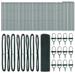 Cerca de Arame Welded com 13 Postes Verde 0.8x100m Aço