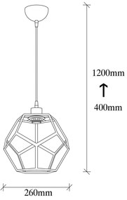 Candeeiro de Teto Degirmen – Preto Bronze – Diâmetro 26 cm x Altura 12