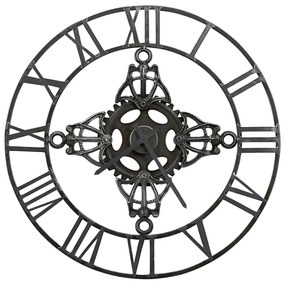 Relógio de parede 78 cm metal prateado