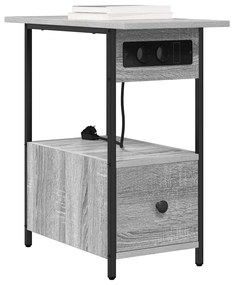 Armário de Cabeceira com gaveta Sonoma cinzento 60 x 30 x 61 cm