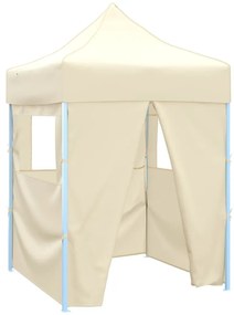 Tenda dobrável profissional festas 4 paredes 2x2 m aço creme