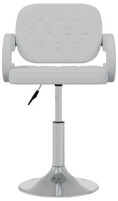 Cadeiras de jantar giratórias 2 pcs couro artificial branco
