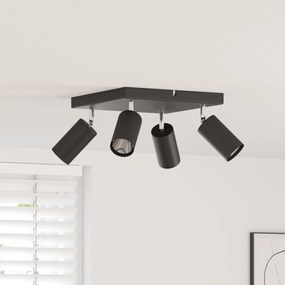 Spotlight de Teto 4 Vias Ajustável Preto GU10