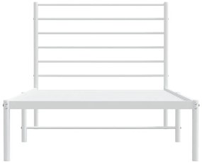 Estrutura de cama com cabeceira 100x190 cm metal branco