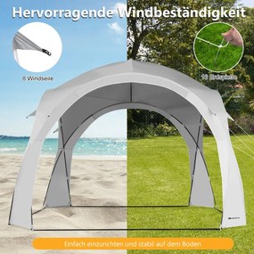 Tenda de chuveiro grande com 2 cômodos e privacidade, com sobreteto removível e bolso interno - cinza
