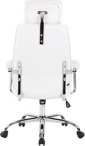 Cadeira de escritório Rako Couro Genuíno Branco