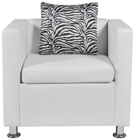Poltrona em couro artificial branco