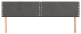Cabeceira de cama 2 pcs veludo 90x5x78/88 cm cinzento-escuro