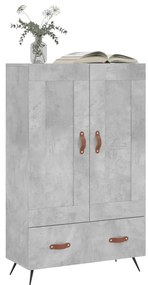 Aparador alto 69,5x31x115 cm derivados de madeira cinza-cimento