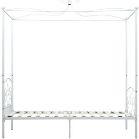 Estrutura de cama com dossel 100x200 cm metal branco