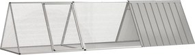 vidaXL Gaiola para coelhos cinza 302,5x80,5x71 cm aço galvanizado