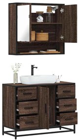 vidaXL 2 pcs conj. móveis WC derivados madeira cor carvalho castanho