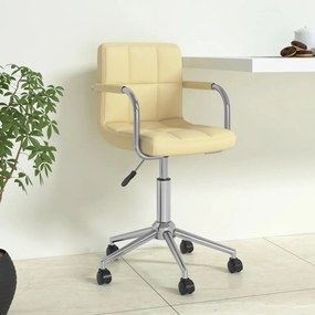 vidaXL Cadeira de escritório giratória couro artificial cor creme