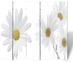 vidaXL Biombo dobrável com estampa de flores 200x170 cm