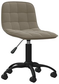 vidaXL Cadeira de escritório giratória veludo cinzento-claro