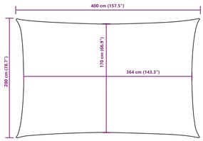 Para-sol estilo vela tecido oxford retangular 2x4 m azul