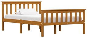 vidaXL Estrutura de cama 120x200 cm pinho maciço castanho mel