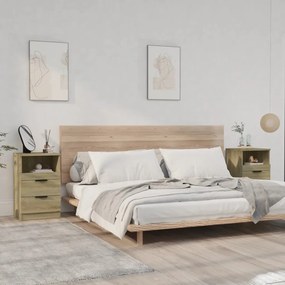 vidaXL Mesas de cabeceira 2pcs derivados de madeira carvalho sonoma