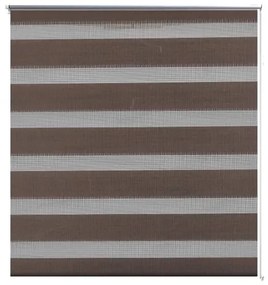 Estore de rolo 140 x 175 cm, linhas de zebra / Café