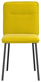 Cadeiras de jantar 2 pcs veludo amarelo