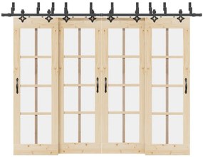vidaXL Kit de ferragens para porta deslizante 305 cm aço preto