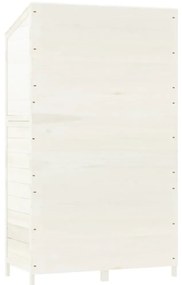 Abrigo de jardim 102x52x174,5 cm madeira de abeto maciça branco