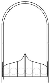Arco de jardim com portão 138x40x238 cm ferro preto