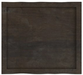 Tampo de mesa com bordas vivas maciço tratado castanho-escuro