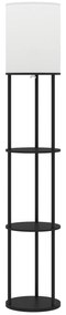 Candeeiro de Pé com Prateleiras 3 Temperaturas de Cor Controlo Remoto e Casquilho E27 Ø29x158 cm Preto