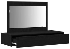 Mesa de Maquiagem de Parede em Carvalho Preto, 100x40x70 cm